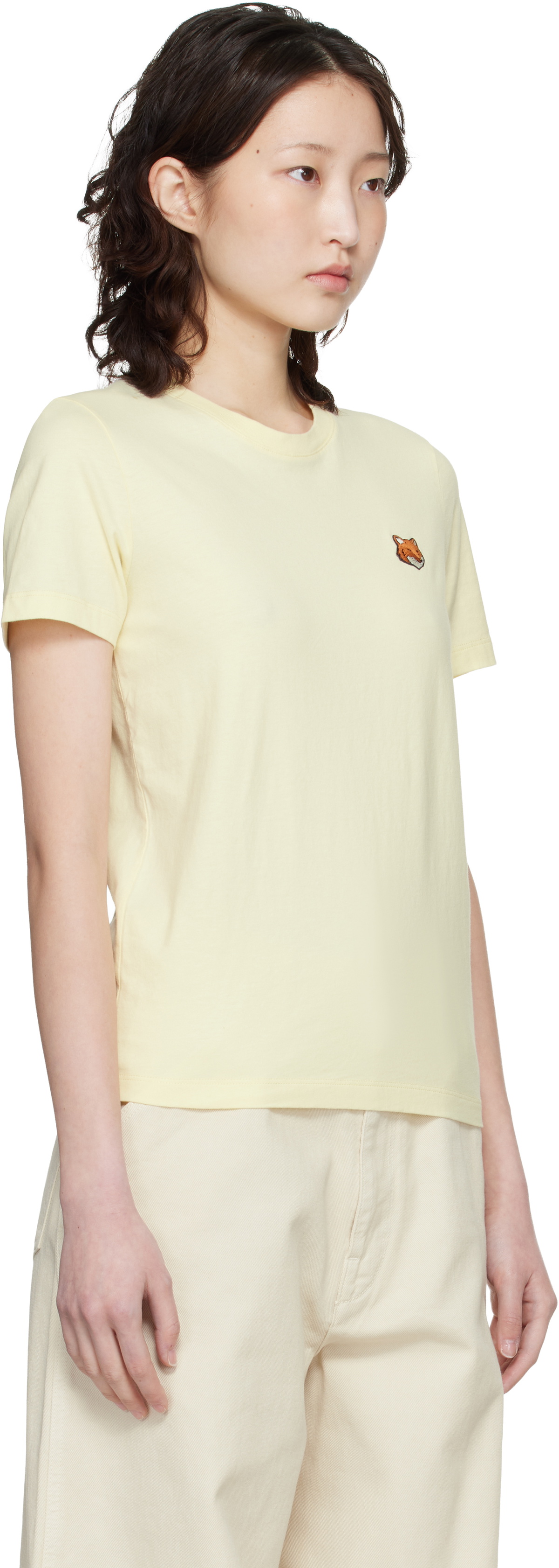 Maison Kitsuné Yellow Fox Head Regular T-shirt