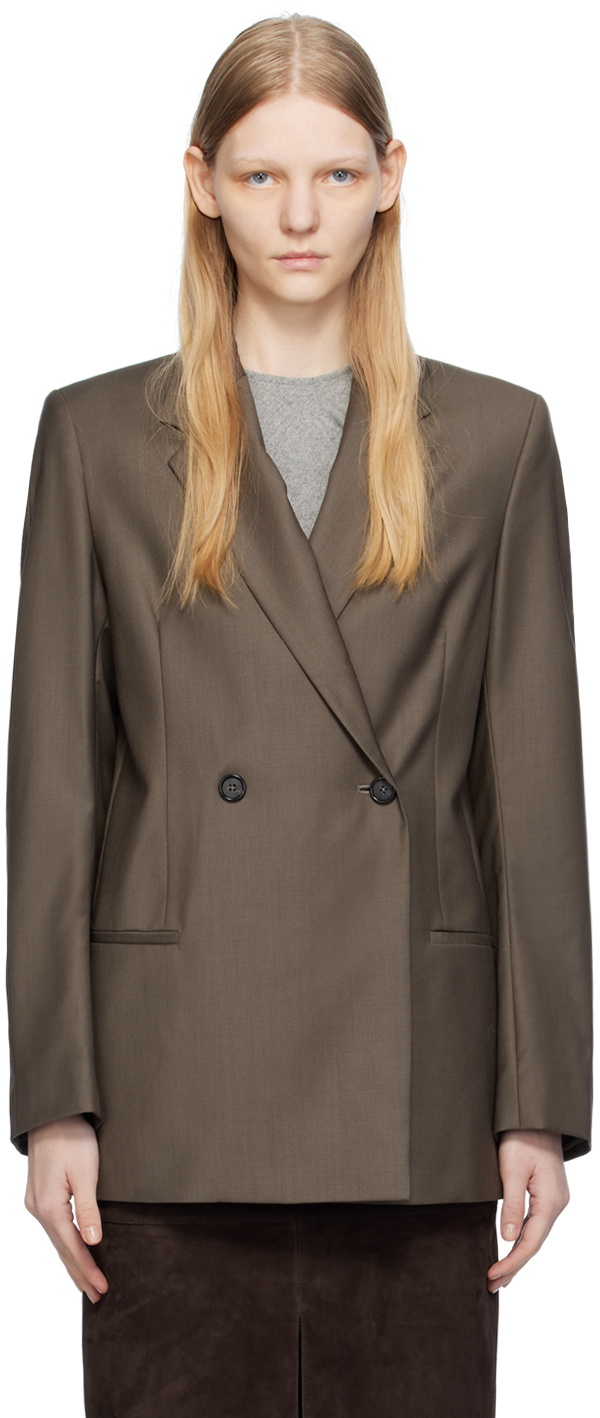 TOTEME Gray Double-Breasted Blazer Toteme