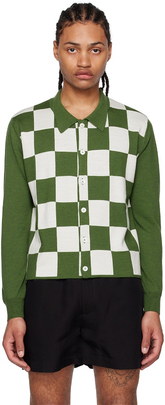 Photo: Second/Layer Green Check Cardigan