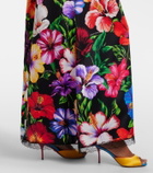 Dolce&Gabbana Floral lace-trimmed silk-blend maxi dress