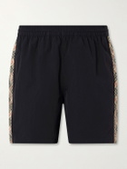 Burberry - Straight-Leg Striped Jacquard-Trimmed Shell Shorts - Black