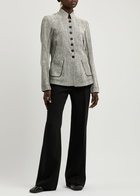 High Respect Herringbone-jacquard Woven Jacket Cream