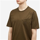 C.P. Company Men's 30/2 Mercerized Jersey Twisted Pocket T-Shirt in Ivy Green