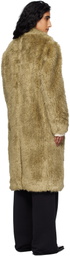 Andersson Bell Khaki Fields Buttons Faux-Fur Coat