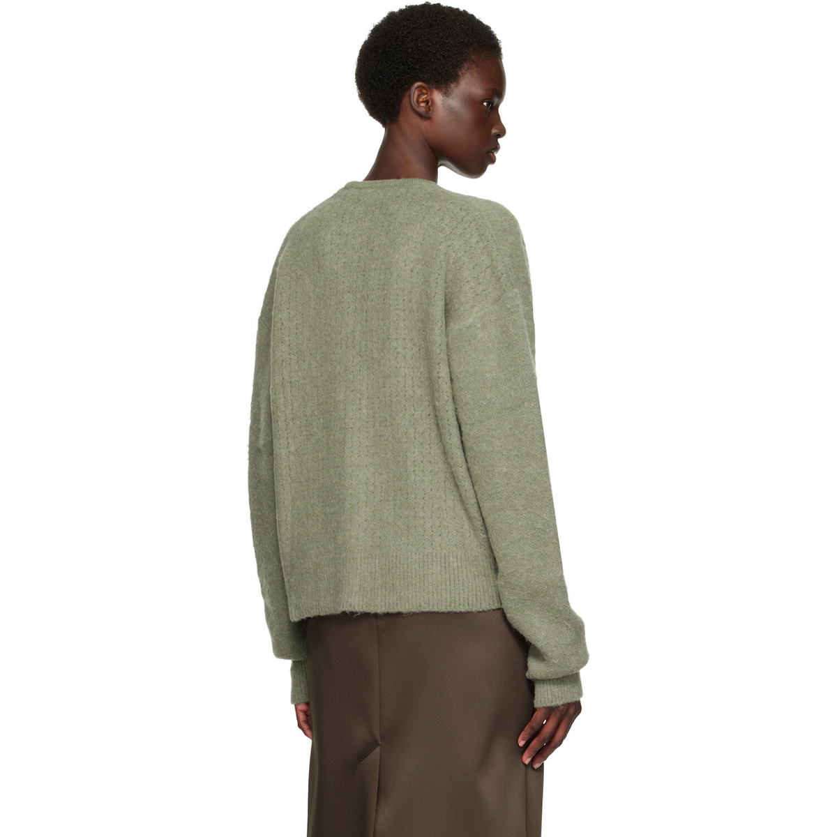 TONYWACK Greem Brushed Mohair V-neck Cardigan
