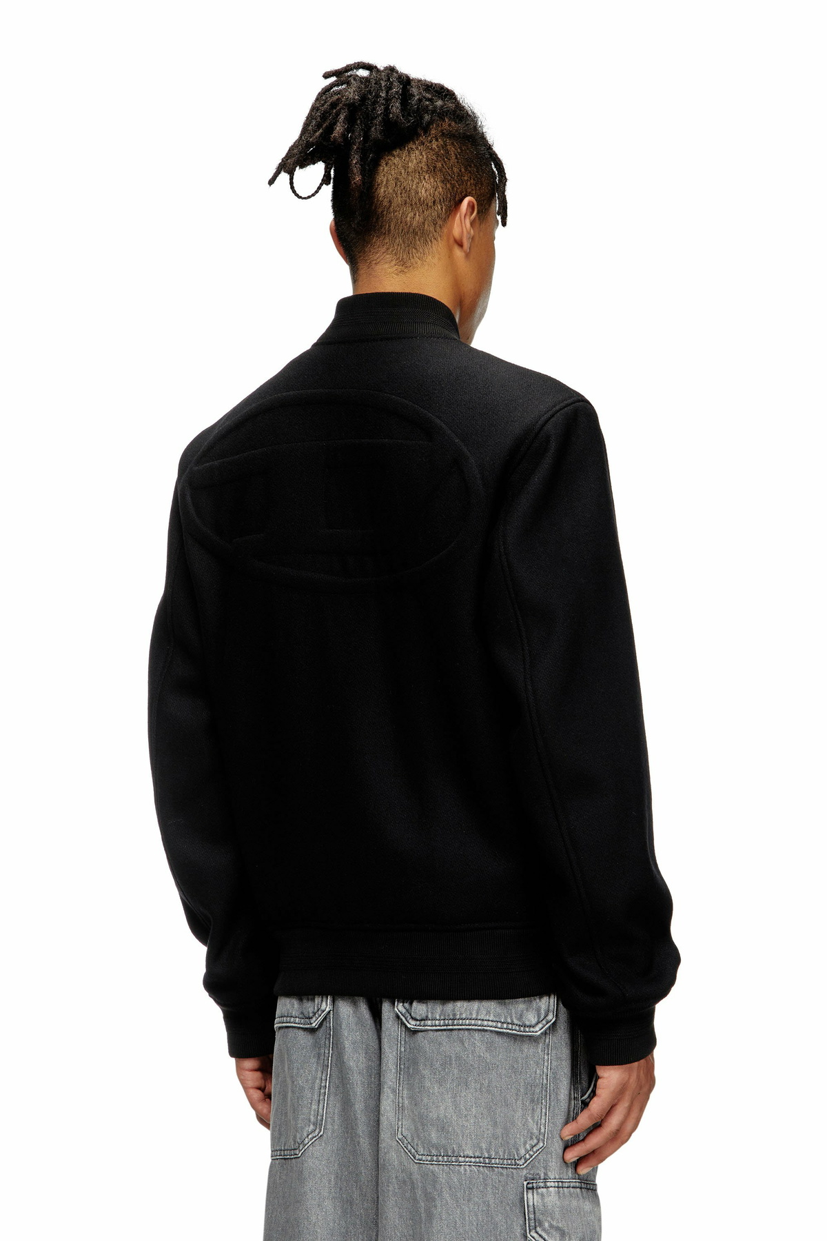 Diesel Padded bomber jacket in wool blend - Jackets Mens in Black