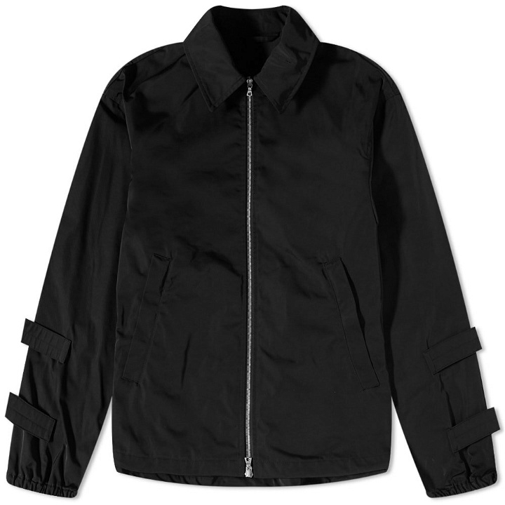 Photo: Dries Van Noten Men's Drawstring Hem Zip Nylon Jacket in Black