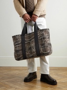 Berluti - Leather-Trimmed Scritto Checked Jacquard Tote Bag