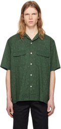 Pilgrim Surf + Supply Green Sam Paisley Short Sleeve Shirt