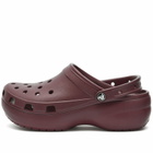 Crocs Women's Classic Platform Clog in Dark Cherry
