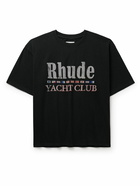 Rhude - Flag Logo-Print Cotton-Jersey T-Shirt - Black