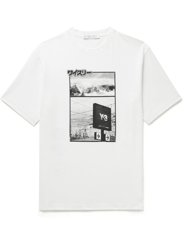 Photo: Y-3 - Printed Cotton-Jersey T-Shirt - White