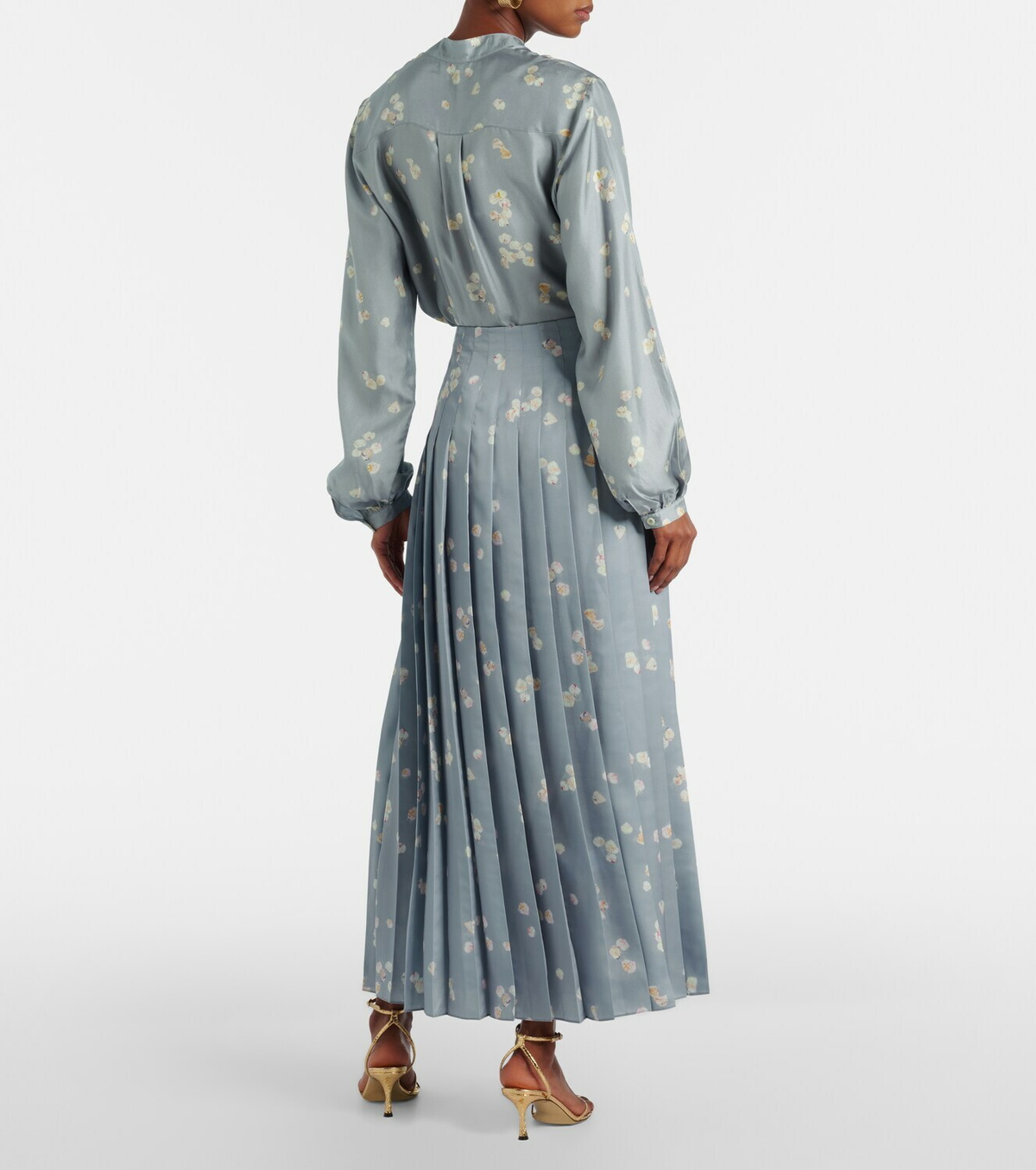 Altuzarra Monti floral pleated midi skirt