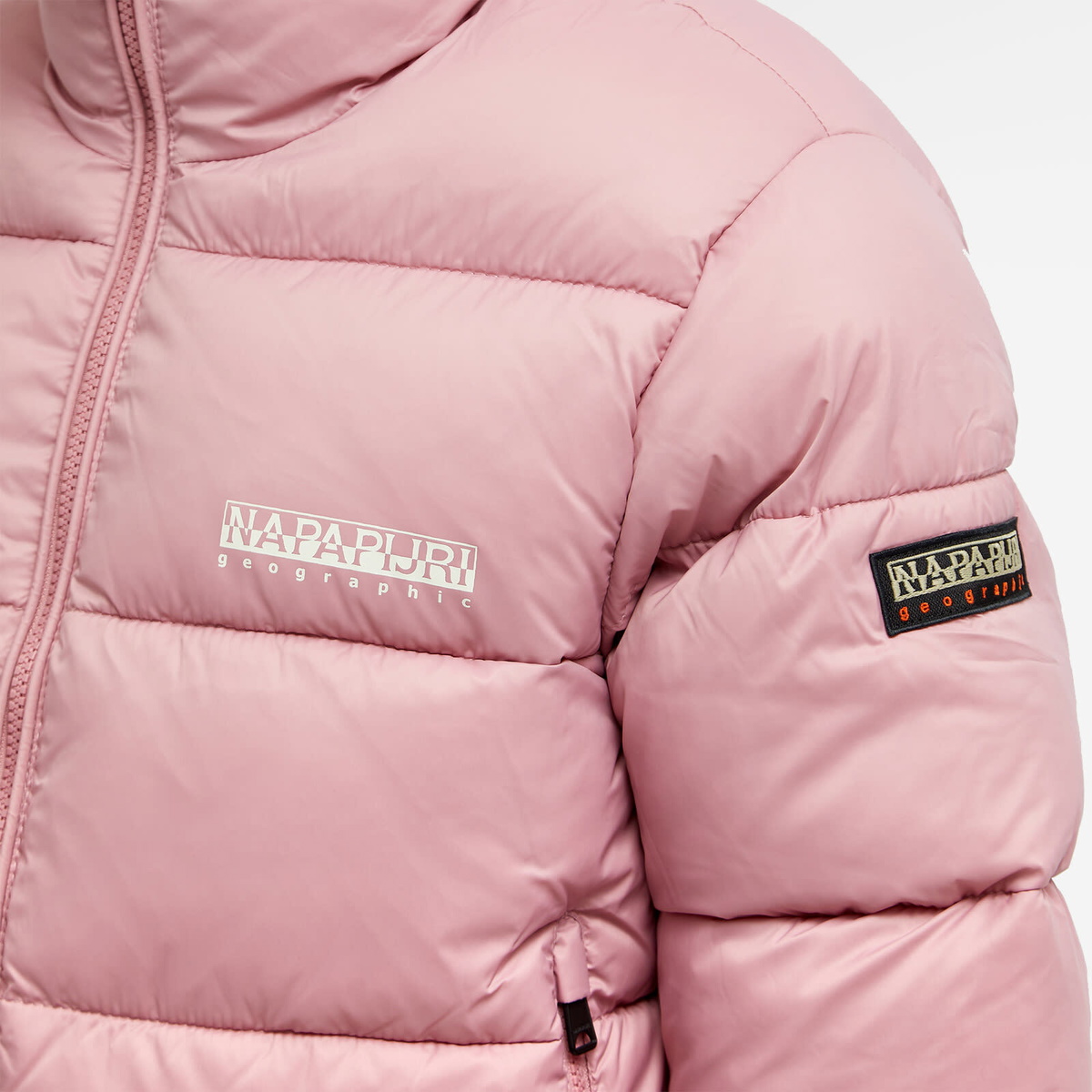 Napapijri Women s Box Logo Puffer Jacket in Pink Foxglove Napapijri