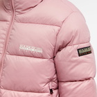 Napapijri Women's Box Logo Puffer Jacket in Pink Foxglove