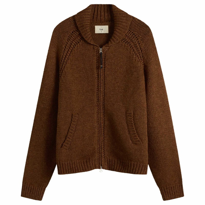 Photo: Folk Men's Curve Cardigan in Clay