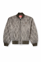 Diesel Padded argyle-quilted bomber jacket - Jackets Mens in Grey