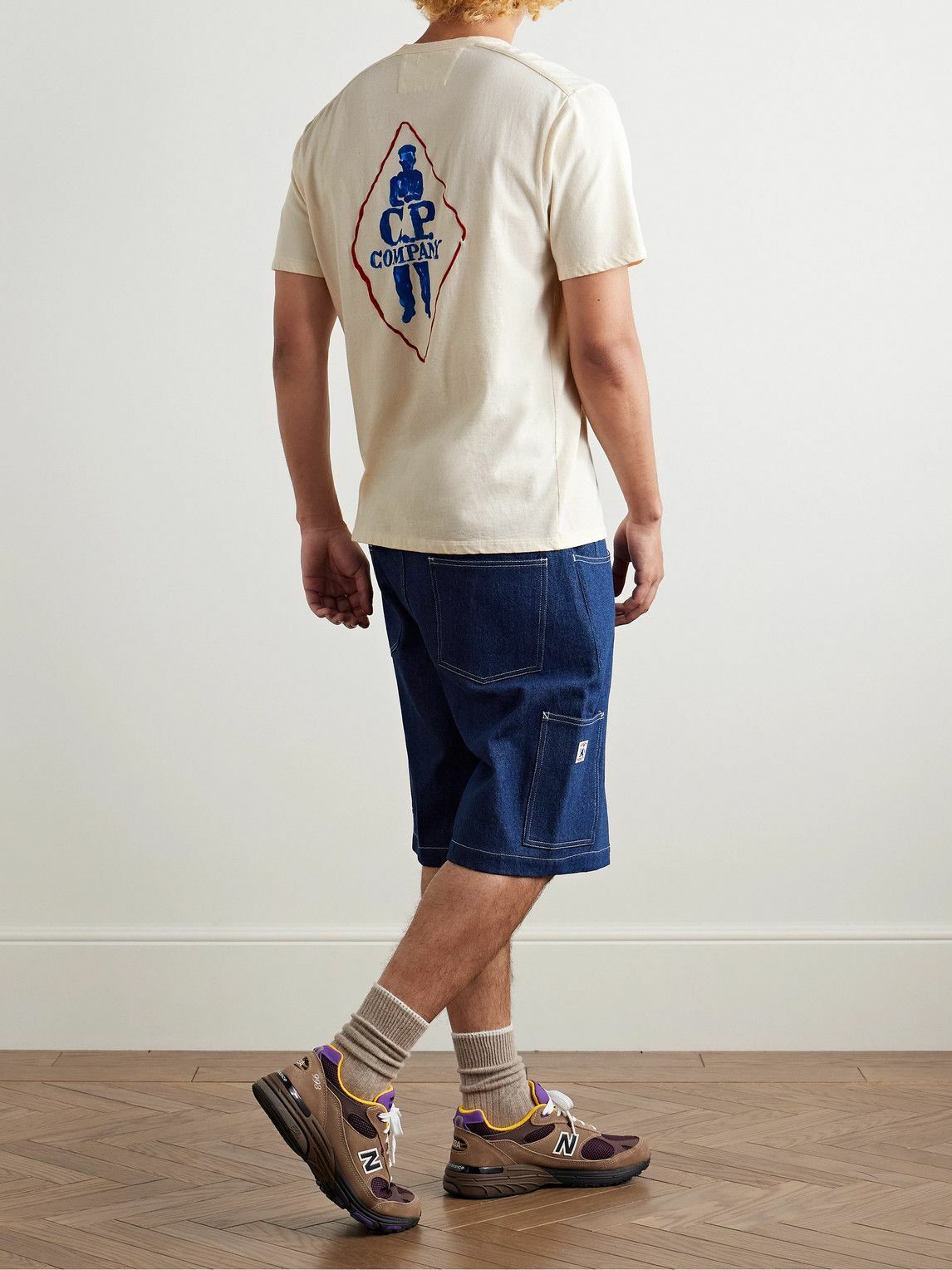 C.P. Company - Logo-Print Cotton-Jersey T-Shirt - Neutrals