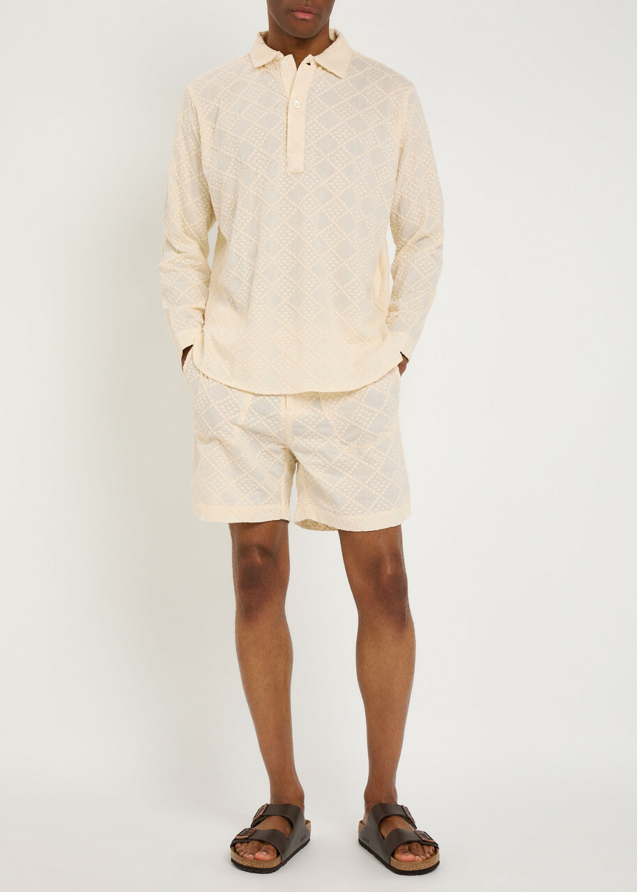 Smr Days Escobelle Embroidered Cotton Shorts Beige