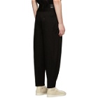 Lad Musician Black 1-Tuck Tapered Wide Trousers