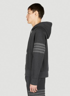 Thom Browne - Raglan Sleeve Zip Up Hooded Sweatshirt in Dark Grey