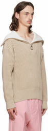 AMI Alexandre Mattiussi Beige Organic Cotton Sweater