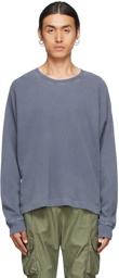 John Elliott Blue Folsom Thermal Long Sleeve T-Shirt