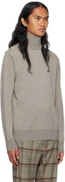 Vivienne Westwood Gray Embroidered Turtleneck