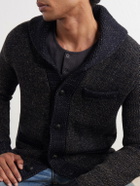 RRL - Shawl-Collar Mélange Wool, Cotton and Silk-Blend Cardigan - Blue