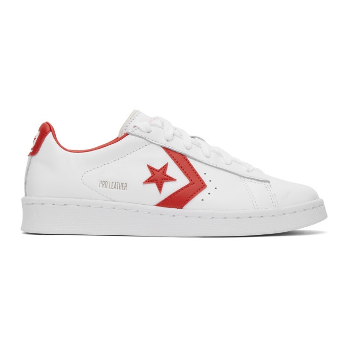 Photo: Converse White and Red Leather Pro OG Sneakers