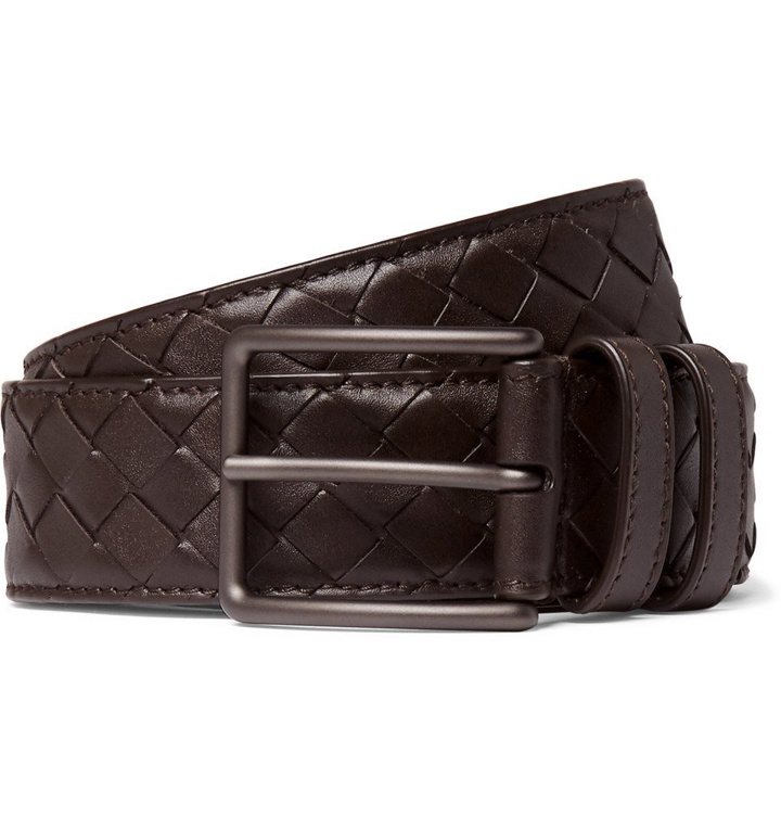 Photo: Bottega Veneta - 3cm Dark-Brown Intrecciato Leather Belt - Men - Brown