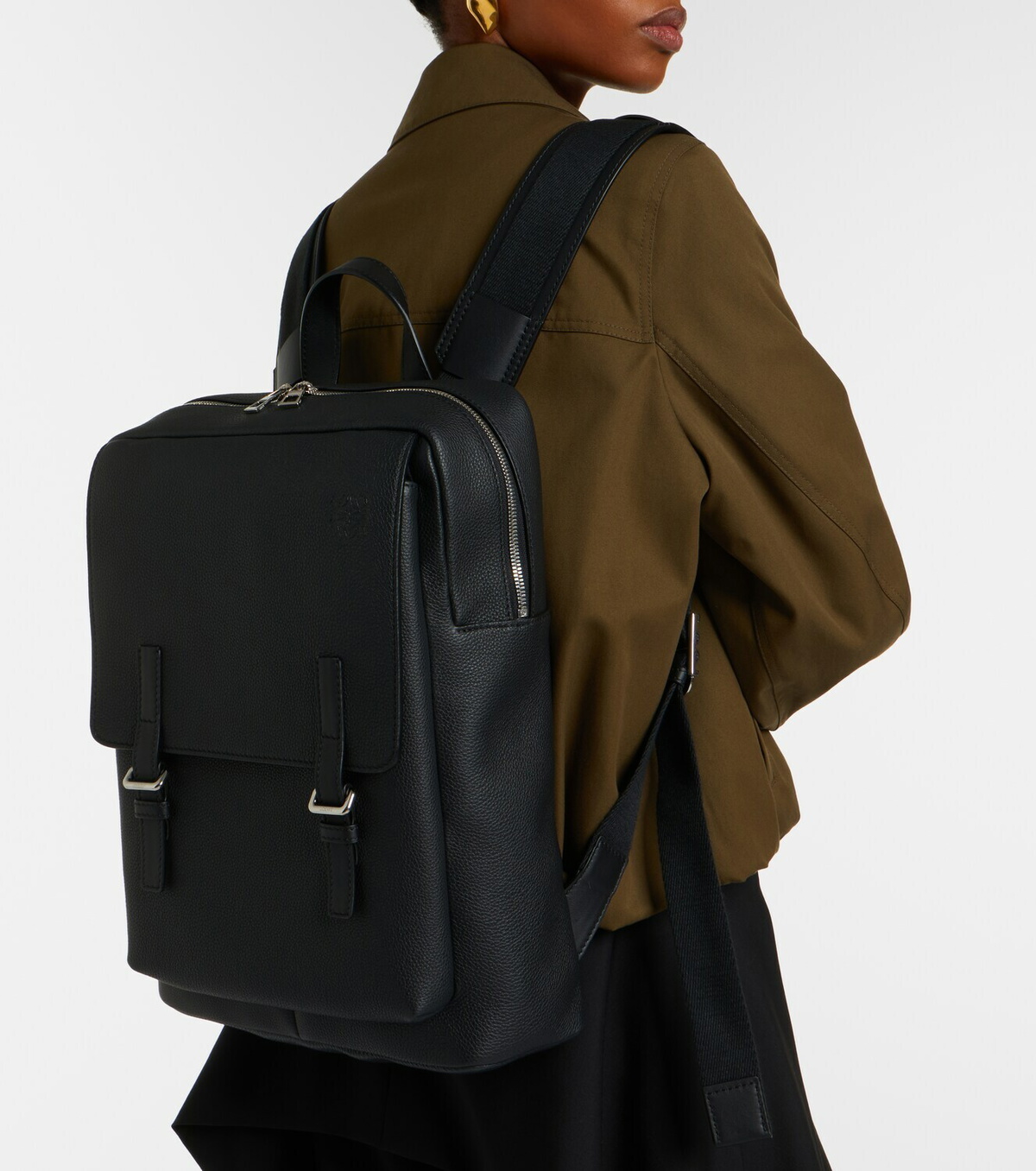 Loewe Military leather backpack