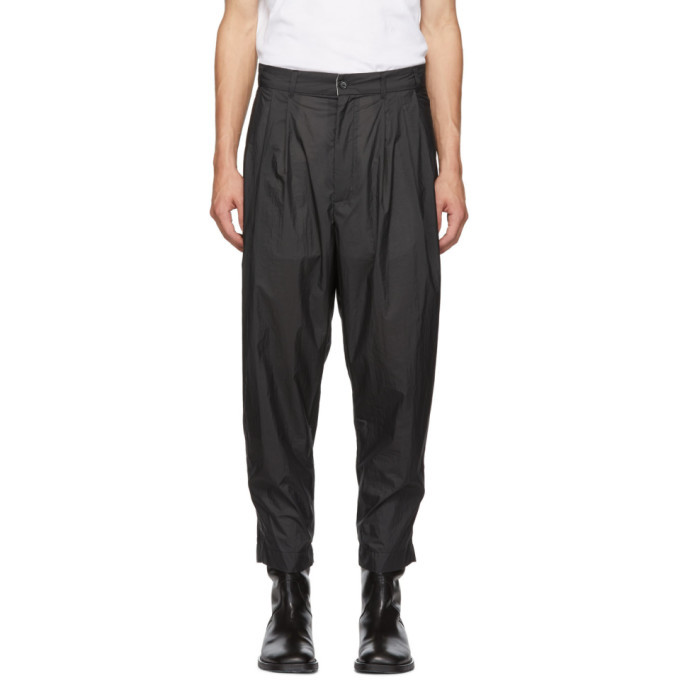 Hed Mayner Black Four Pleat Trousers Hed Mayner