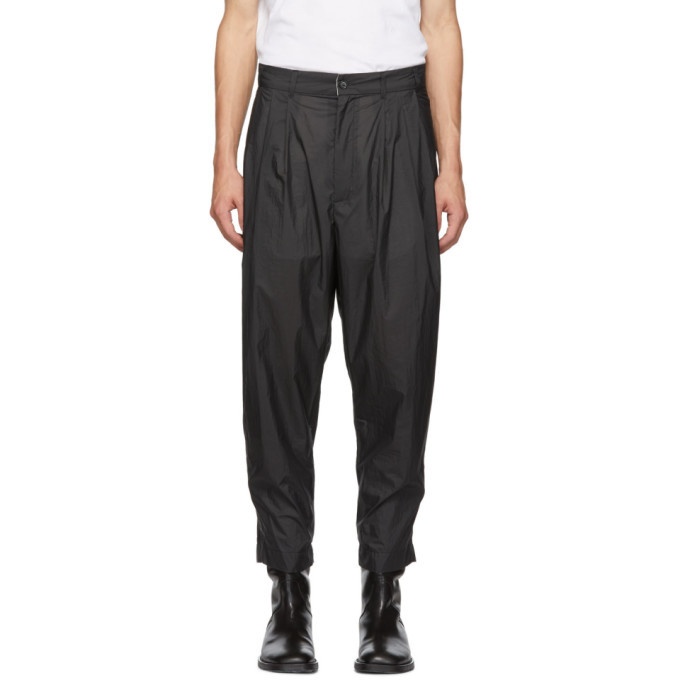 Photo: Hed Mayner Black Four Pleat Trousers