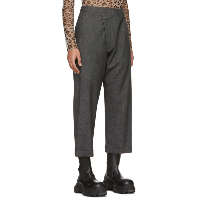 R13 Grey Check Crossover Trousers R13