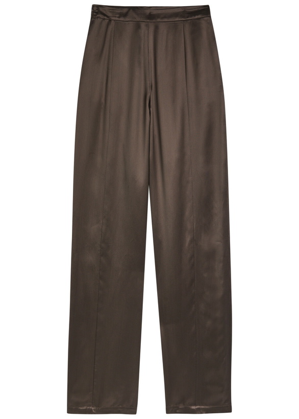 Photo: Emporio Armani Straight-leg Satin-twill Trousers Brown
