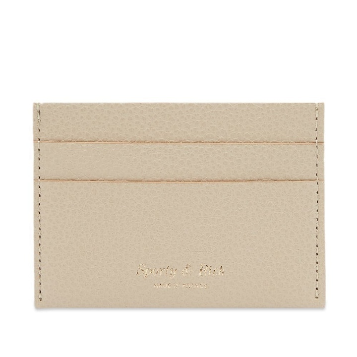 Photo: Sporty & Rich Grained Leather Card Holder in Cream
