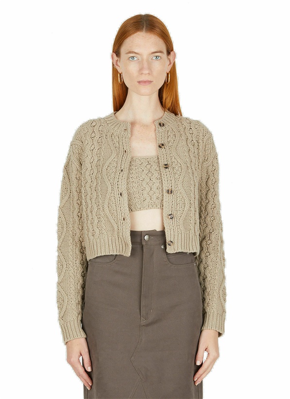 Photo: Cable Knit Cardigan Set in Beige