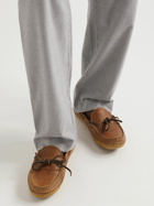 Quoddy - Pebble-Grain Leather Slippers - Brown