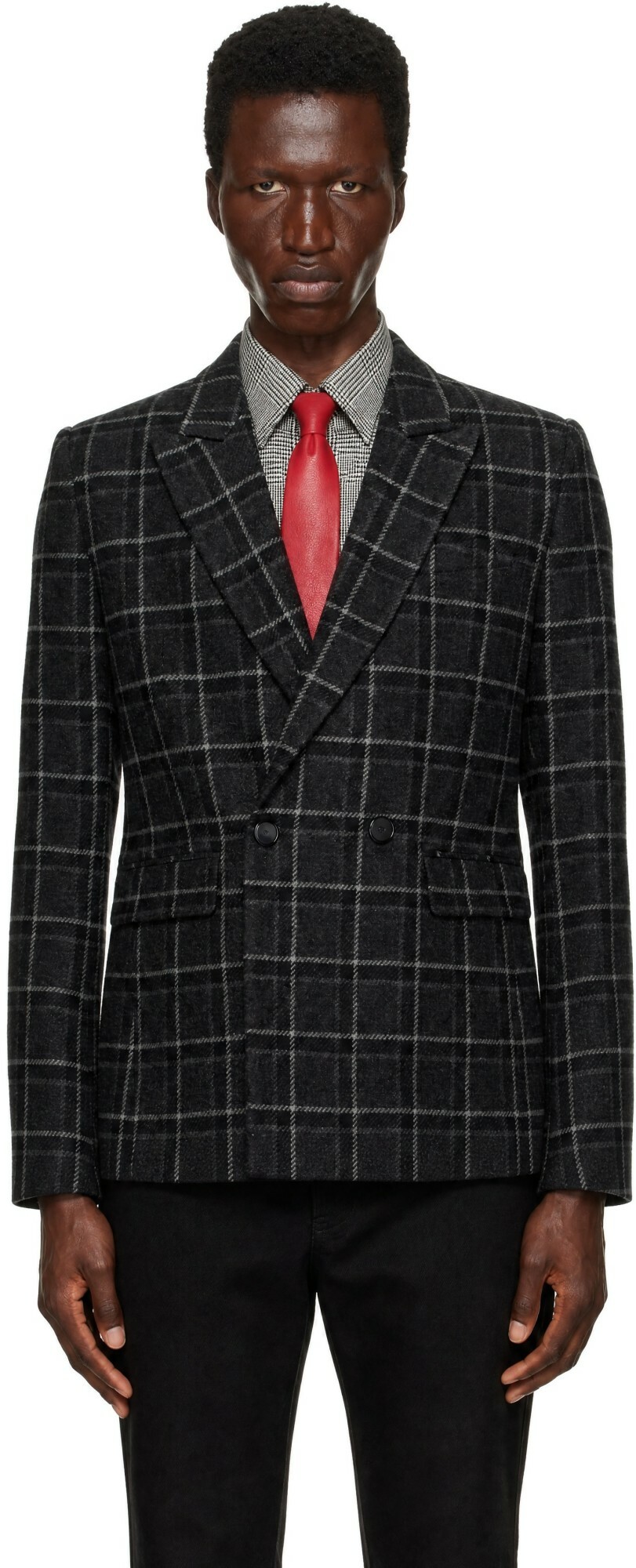 Ernest W. Baker Gray Double Breasted Blazer