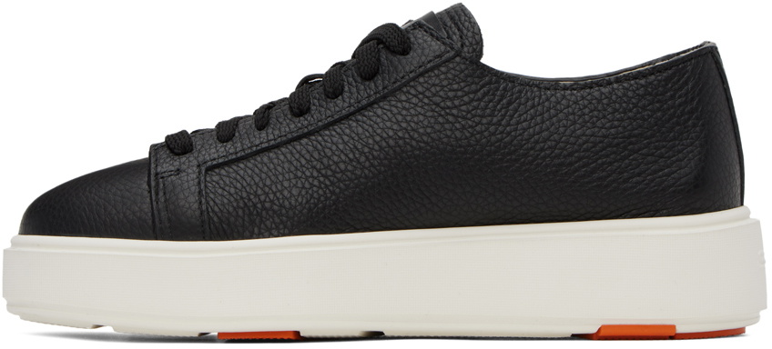 Santoni Black Tumbled Sneakers