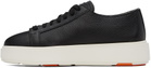 Santoni Black Tumbled Sneakers