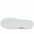 Alexander McQueen Men's Gloss Heel Tab Wedge Sole Sneakers in White/Oyster