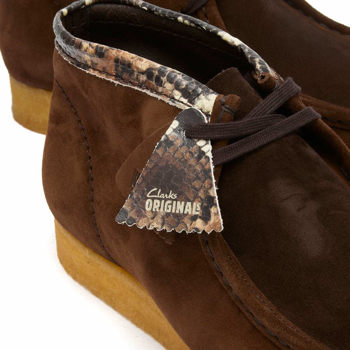 Men\'s Clarks Wallabee Chukka Boot in Brown Snake Combi Suede. 26178217 Clarks Originals Men main image 2