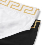 Versace - Two-Pack Logo-Detailed Stretch-Cotton Briefs - Black