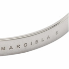 Maison Margiela Men's Text Logo Bangle in Polished Palladium