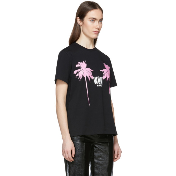 MSGM Black Palm Tree T-Shirt