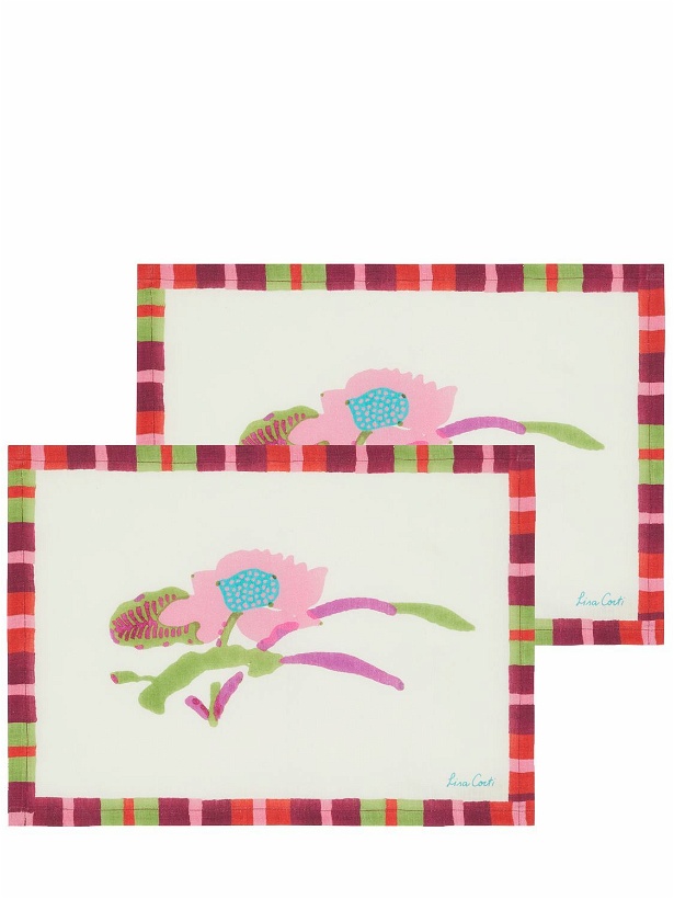 Photo: LISA CORTI Set Of 2 Japanese Red White Placemats