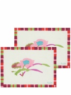 LISA CORTI Set Of 2 Japanese Red White Placemats