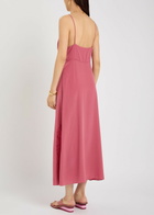 Chloe Lace-trimmed Silk Midi Dress Mauve